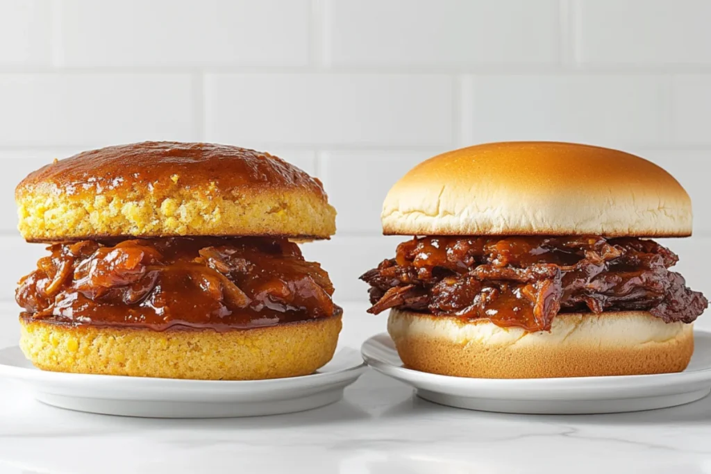 Cornbread BBQ Sandwich vs. Traditional BBQ Sandwich