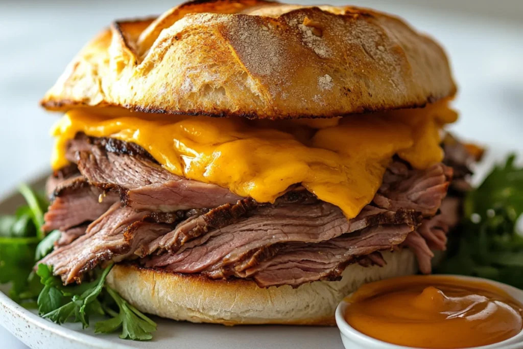 Roast beef and cheddar sandwich 1