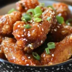 Crispy, golden-brown air fryer chicken wings coated in flavorful seasoning, served on a plate with a side of dipping sauce.